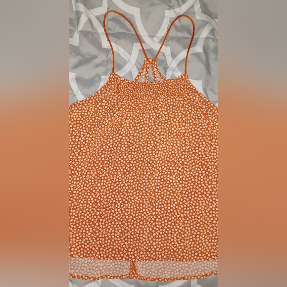 Womens Large orange poka dot tank top - Picture 3 of 6